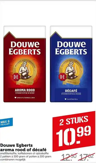 Coop Douwe egberts aroma rood décafé aanbieding