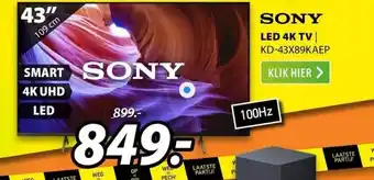 Expert Sony led 4k tv kd-43x89kaep aanbieding