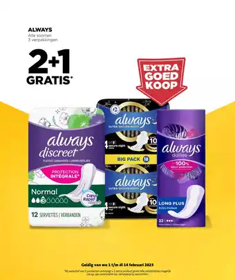 Jumbo Always Alle soorten 3 verpakkingen aanbieding