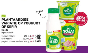 Ekoplaza Plantaardige variatie op yoghurt of kefir aanbieding