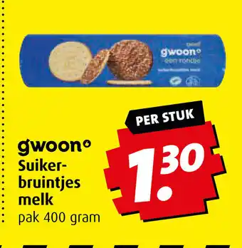 Boni gwoon Suikerbruintjes melk pak 400 gram per stuk aanbieding