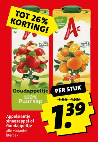 Boni Appelsientje sinaasappel of Goudappeltje literpak per stuk aanbieding