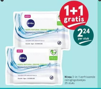 Etos Nivea 3-in-1 verfrissende reinigingsdoekjes 25 stuks aanbieding