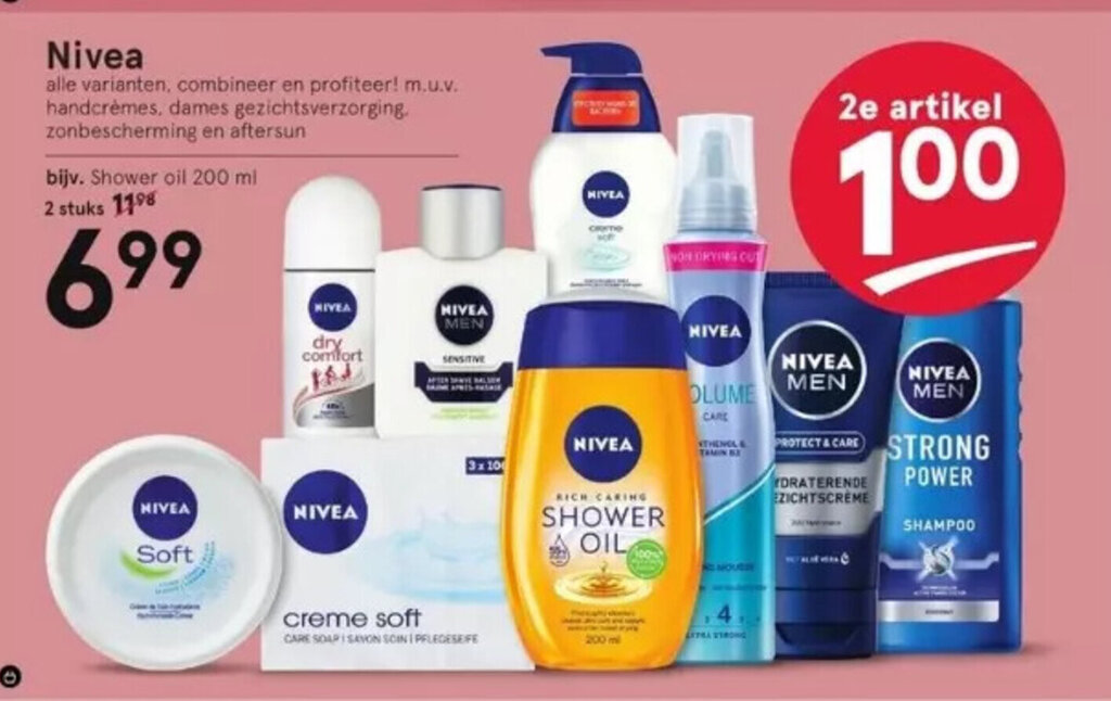 Nivea Shower oil 200ml aanbieding bij Etos