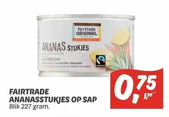 Dekamarkt Fairtrade ananasstukjes op sap aanbieding