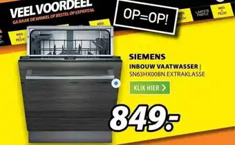 Expert Siemens inbouw vaatwasser | sn63hx00bn extraklasse aanbieding