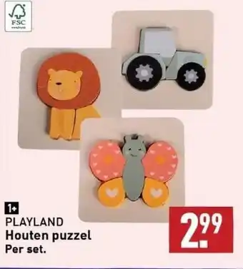 ALDI 1+ playland houten puzzel aanbieding