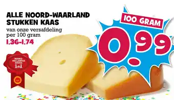 Boon`s Markt Alle noord-waarland stukken kaas 100 gram aanbieding