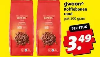 Boni G'woon koffiebonen rood aanbieding