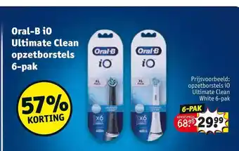 Kruidvat Oral-b io ultimate clean opzetborstels 6-pak aanbieding