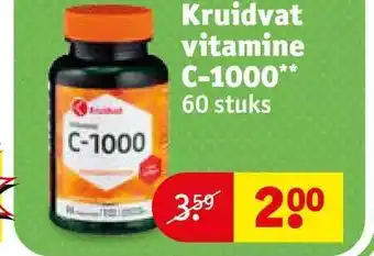 Kruidvat Kruidvat vitamine c-1000 60 stuks aanbieding