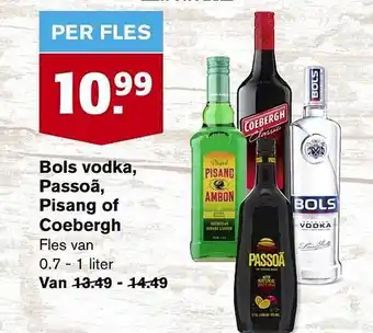 Hoogvliet Bols vodka, passoã, pisang of coebergh aanbieding