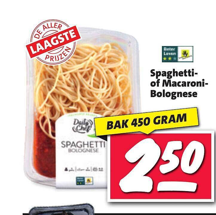 Spaghetti of macaroni bolognese aanbieding bij Nettorama