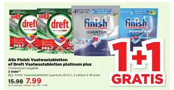 PLUS Alle finish vaatwastabletten of dreft vaatwastabletten platinum plus aanbieding