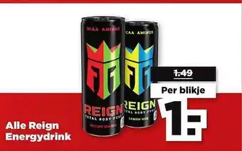 PLUS Alle reign energydrink aanbieding