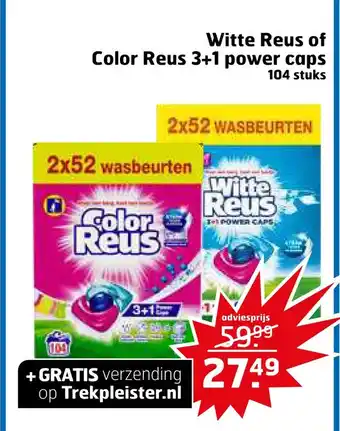 Trekpleister Witte reus of color reus 3+1 power caps aanbieding