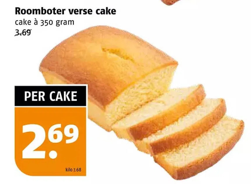 Roomboter verse cake aanbieding bij Poiesz