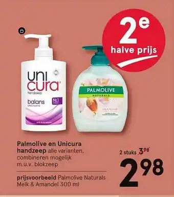 Etos Palmolive en unicura handzeep aanbieding