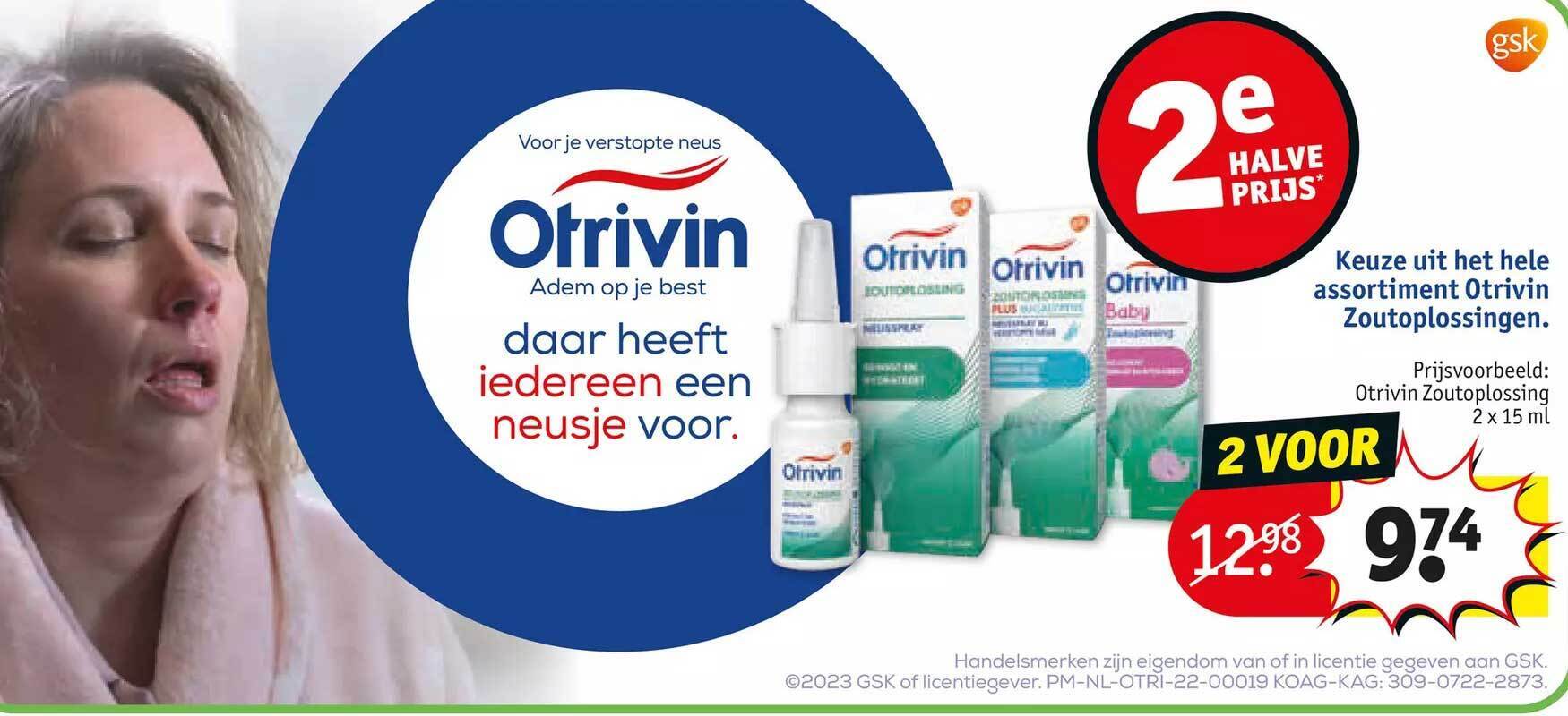 Otrivin zoutoplossingen aanbieding bij Kruidvat