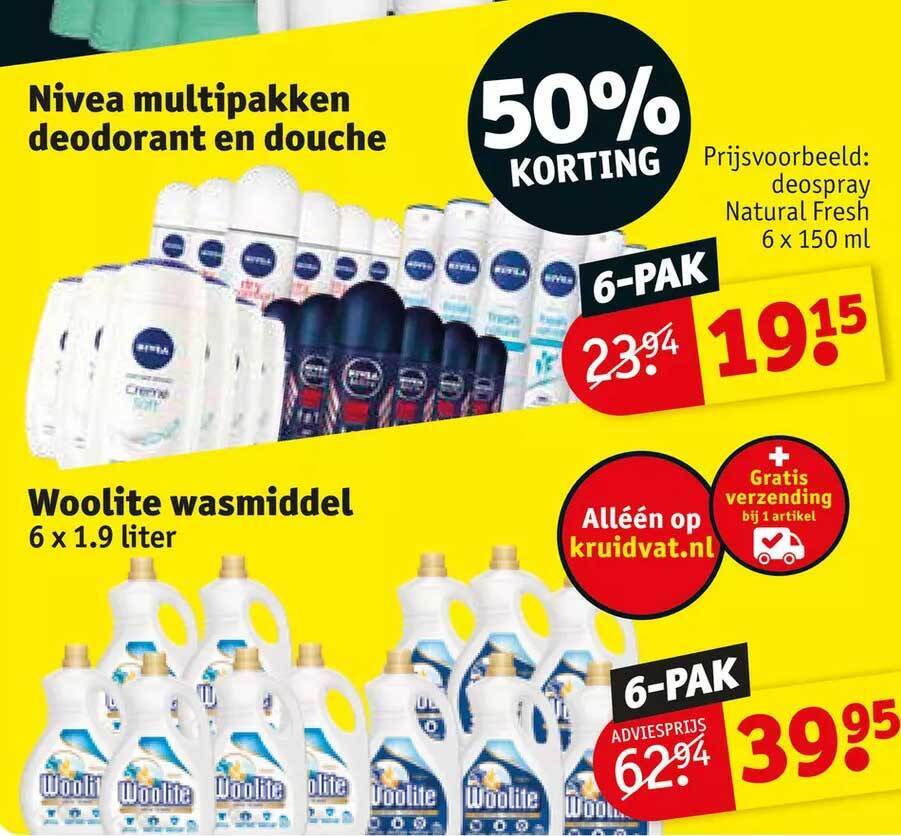 Nivea multipakken deodorant en douche aanbieding bij Kruidvat