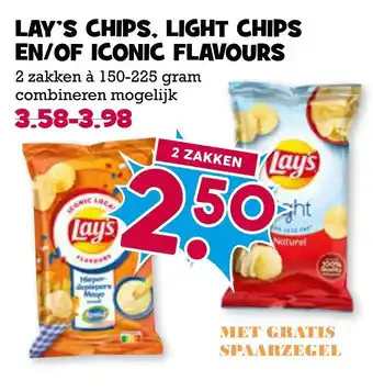 Boon`s Markt Lay's chips, light chips en/of iconic flavours aanbieding