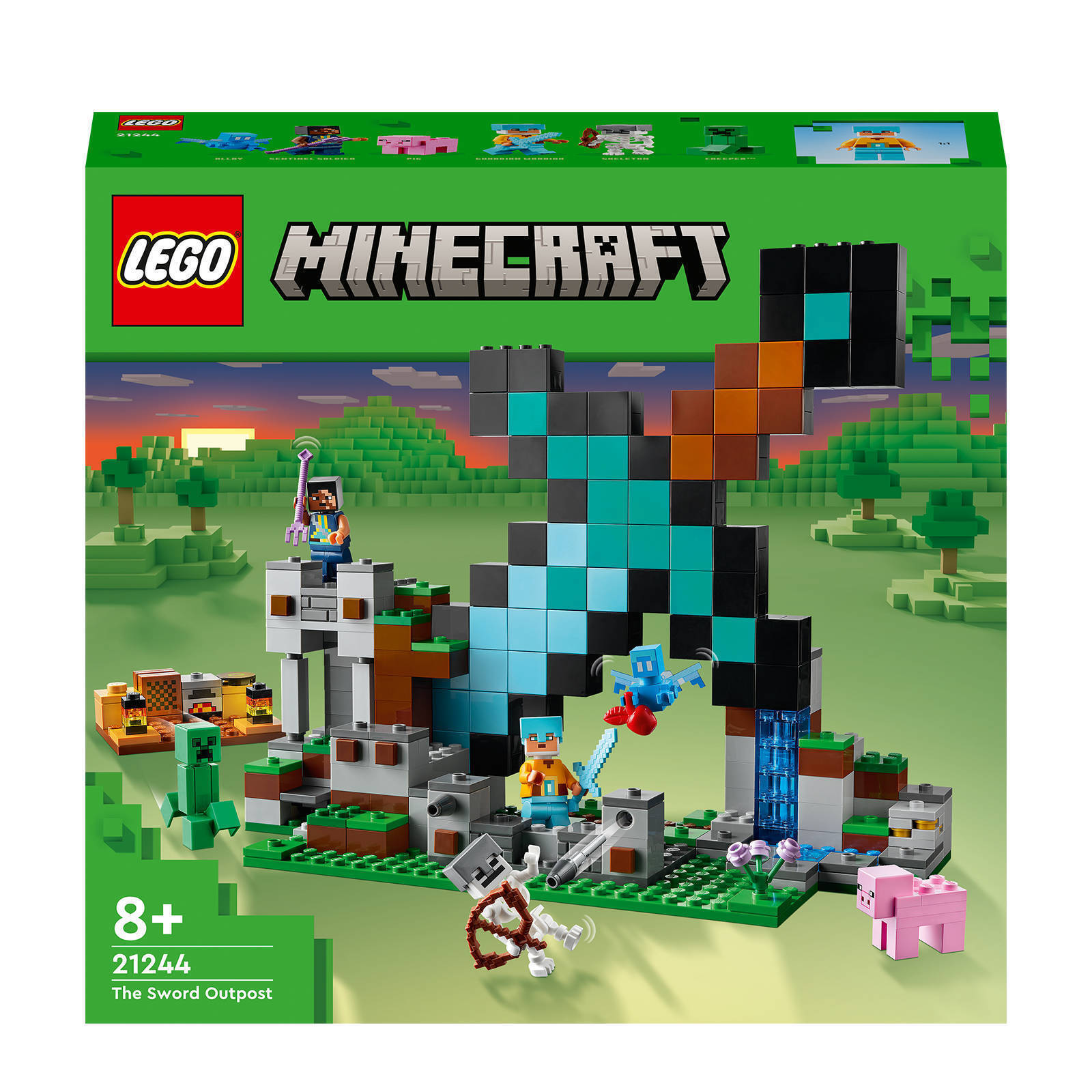 Lego minecraft uitvalbasis zwaard 21244 aanbieding bij Wehkamp