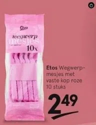 Etos Etos wegwerpmesjes met vaste kop roze 10 stuks aanbieding