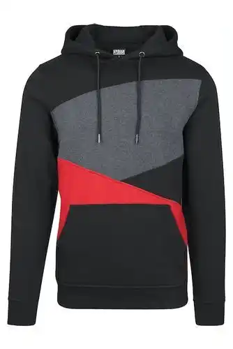 Otrium Urban classics zig zag hoody blk/red/cha aanbieding