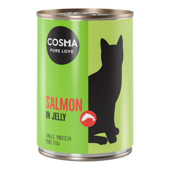 Zooplus 12x400g zalm in gelei cosma original kattenvoer aanbieding