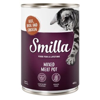 Zooplus 24x400g multivleespotje rund, eend en kip smilla kattenvoer aanbieding