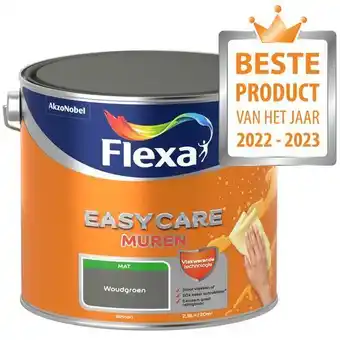 Praxis Flexa muurverf easycare muren mat woudgroen 2,5l aanbieding