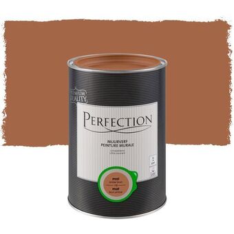 Praxis Perfection ultradekkende muurverf amberbruin mat 1l aanbieding