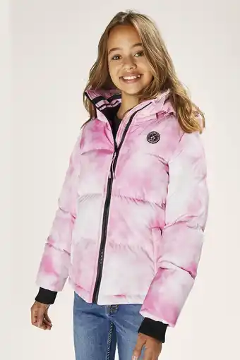 Jeans Centre Cars pufferjas tie dye roze brandy kids aanbieding