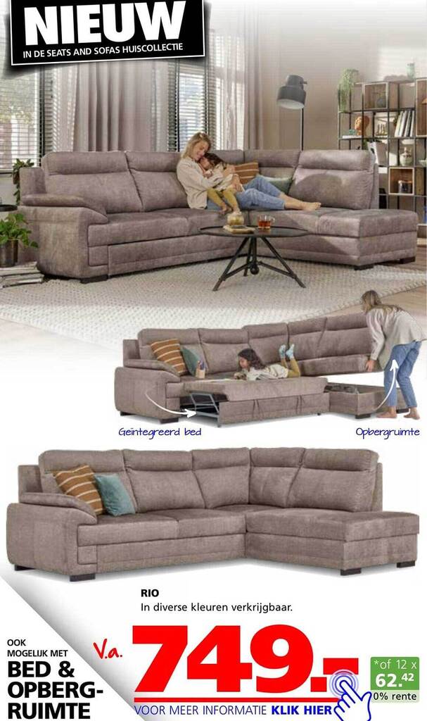Rio hoekbank aanbieding bij Seats and Sofas