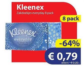 Die Grenze Kleenex Zakdoekjes Everyday 8 Pack aanbieding