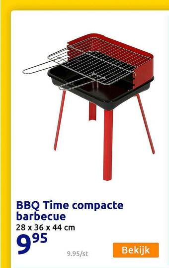 Action BBQ Time Compacte Barbecue 28 X 36 X 44 Cm aanbieding