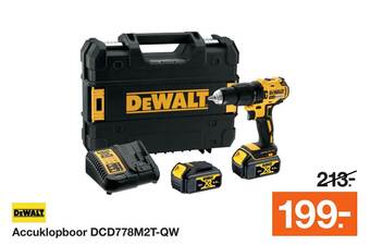 BOUWMAAT DeWalt Accuklopboor DCD778M2T-QW aanbieding