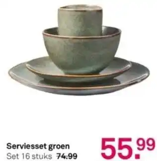 Karwei Serviesset groen set 16 stuks aanbieding