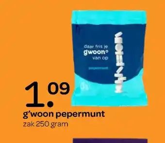 Spar G'woon pepermunt 250 gram aanbieding