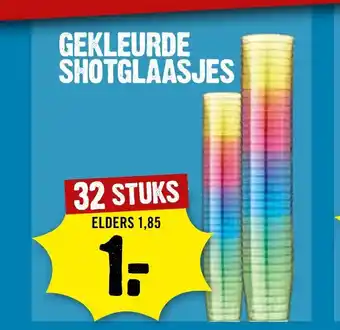 Dirck 3 Gekleurde Shotglaasjes 32 stuks aanbieding