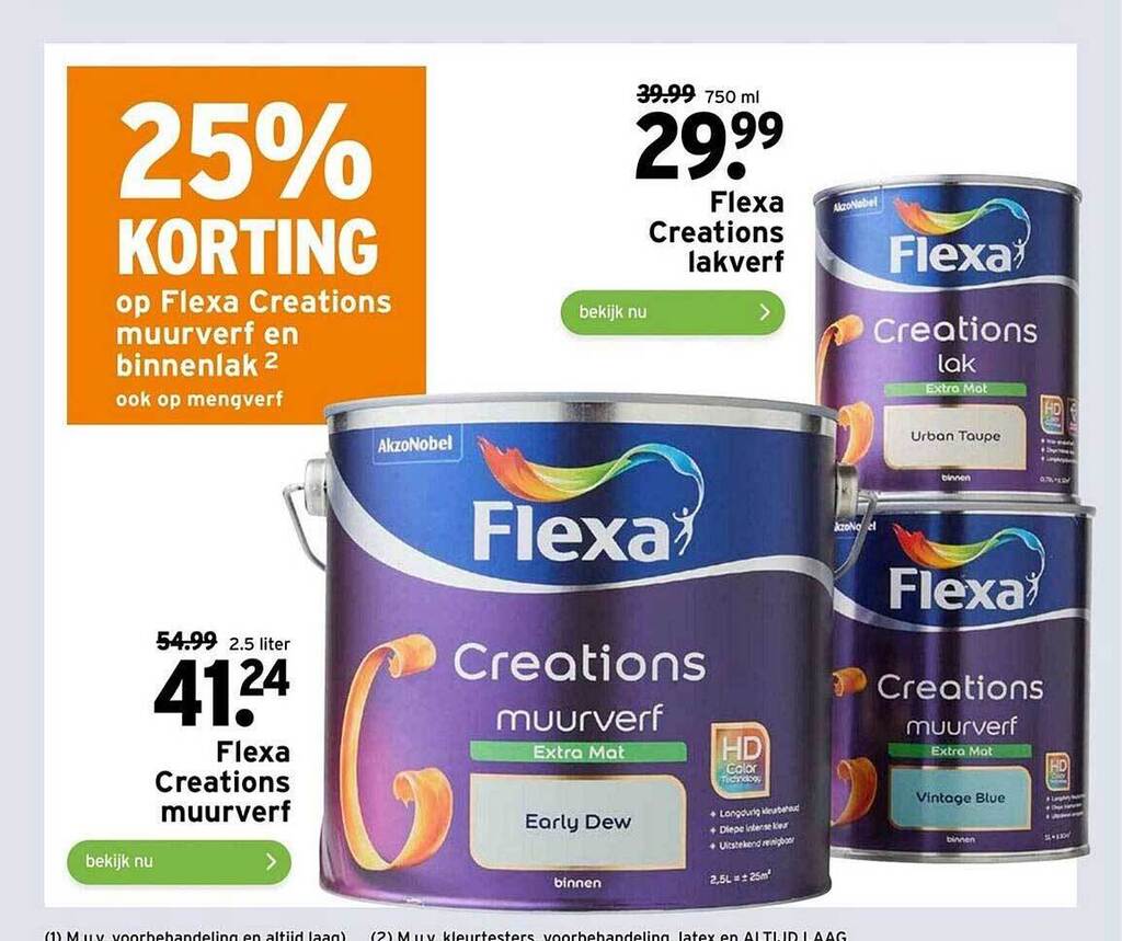 Flexa creations muurverf of flexa creations lakverf aanbieding bij GAMMA