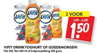Dekamarkt Vifit drinkyoghurt of goedemorgen! aanbieding