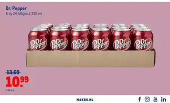 Makro Dr. Pepper 24 blikjes a 330 ml aanbieding