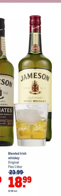 Makro Jameson Blended Irish whiskey 1 liter aanbieding