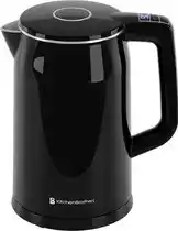 Bol.com Kitchenbrothers elektrische waterkoker - 17l - temperatuurregeling - 1800w - rvs - zwart aanbieding
