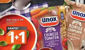 Lekker Makkelijk Unox soep in zak aanbieding