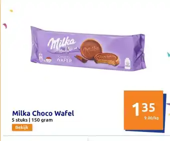 Action Milka Choco Wafel 150 grams aanbieding