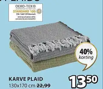 Jysk Karve plaid aanbieding