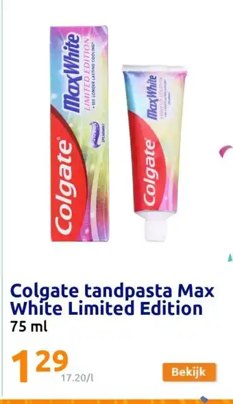 Action Colgate tandpasta max white limited edition 75 ml aanbieding