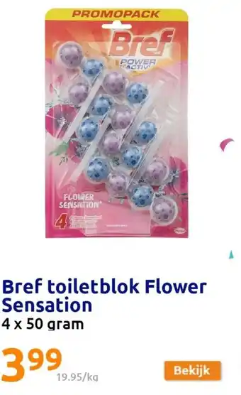 Action Bref toiletblok flower sensation 4x50 gram aanbieding